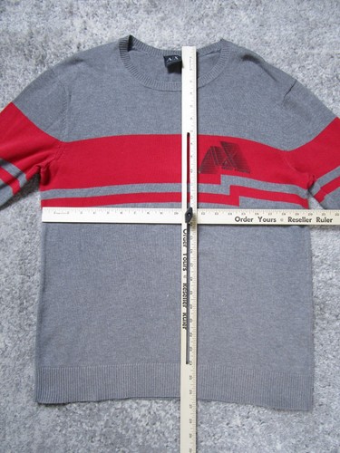 Armani Exchange Sweater Mens Large Gray Knitted Long Sleeves Pullover Crew Neck* - Picture 6 of 12