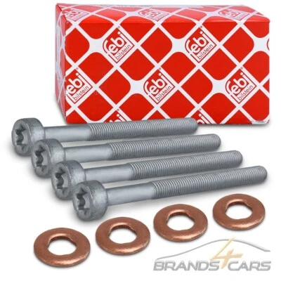 FEBI BILSTEIN 4x FEBI SCHRAUBE EINSPRITZDÜSENHALTER + 4x DICHTRING EINSPRITZDÜSE FÜR MERCEDES