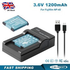 2x 1200mAh NP-45 NP-45A NP-45S Battery & Charger For Fujifilm FinePix XP140 T560