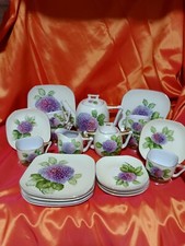 Occupied Japan Lilac Tea Set Hand Painted Green Elephant Head Mark 23 Pieces