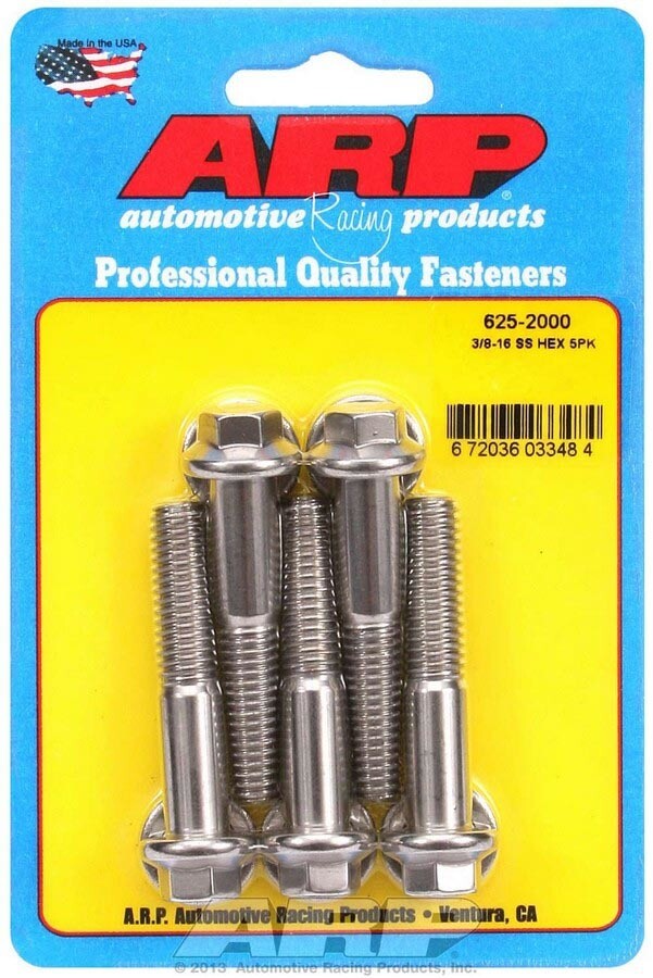 ARP S/S Bolt Kit - 6pt (5) 3/8-16 x 2.000 ARP S/S Bolt Kit - 6pt (5) 3/8-16 x 2.000