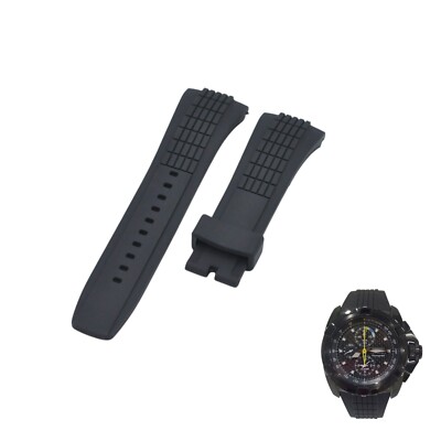 Velatura 7T62-0KN0 26mm Black Rubber Watch Strap For Seiko