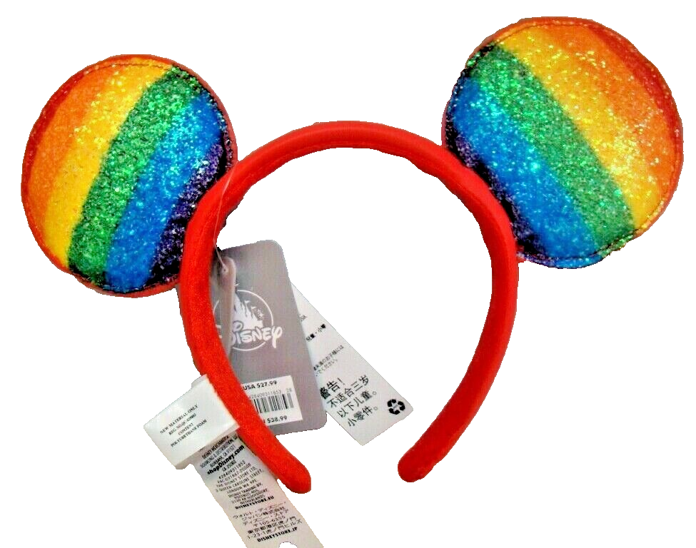 Disney Mickey Mouse Ear Headband Rainbow Love Pride Sequin  display picture 3