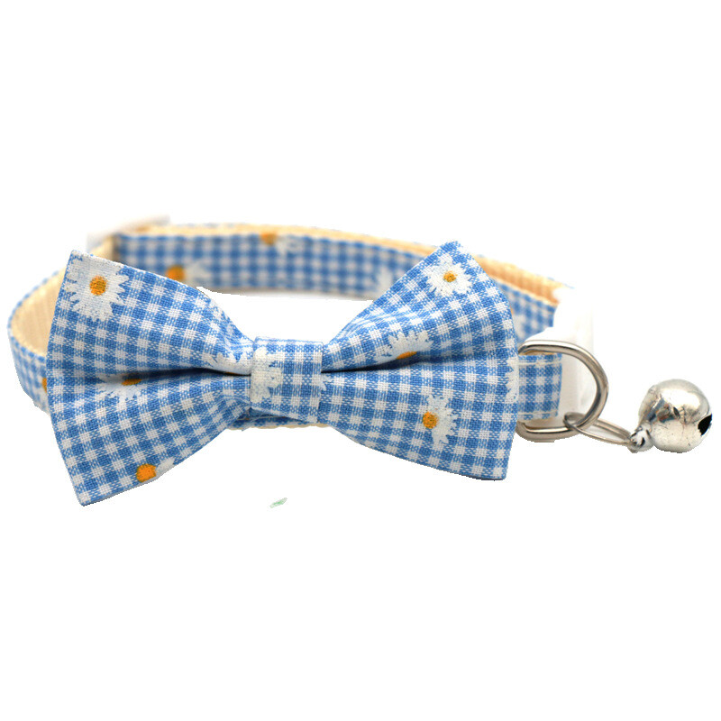 Cravatta Fiocco Regolabile Cani Gatti Accessori Animali Domestici Fiocco Collare Campanella Fiore foto 6
