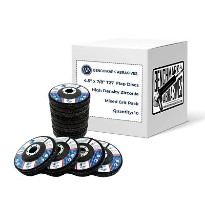 Benchmark Abrasives 4.5'' x 7/8'' Premium High Density Jumbo Zirconia Type 27 F...