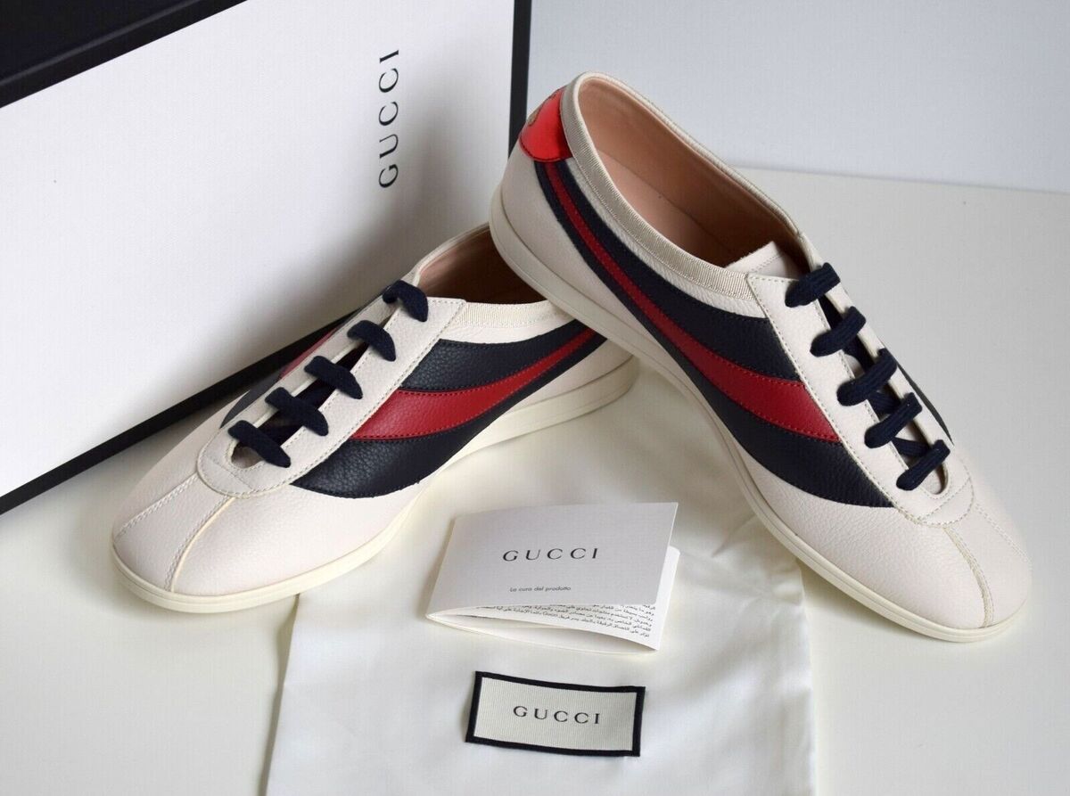 GUCCI Luxus Mens Shoes Sneakers Leather white-red-blue EU 43 GUCCI Luxus Mens Shoes Sneakers Leather white-red-blue EU 43