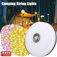 Portable 26ft Camping String Lights Retractable USB Rechargeable Camping Lamps