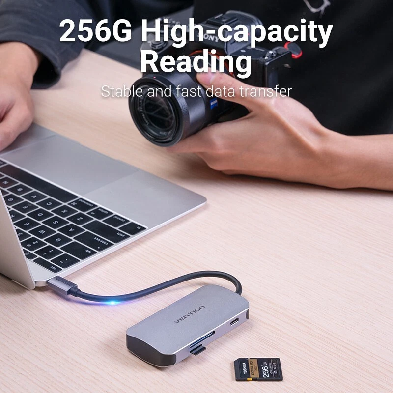 USB C HUB 6 in 1 Type C to USB 3.0 3 Port SD TF PD 5Gbps 100W Docking Station - Image 4 of 4