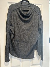 We The Free By Free People Grey Slouchy Boat Neck Long Sleeve Sweater XS
