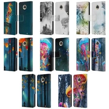 OFFICIAL DAVE LOBLAW FOREST & SPACE LEATHER BOOK WALLET CASE FOR MOTOROLA PHONES