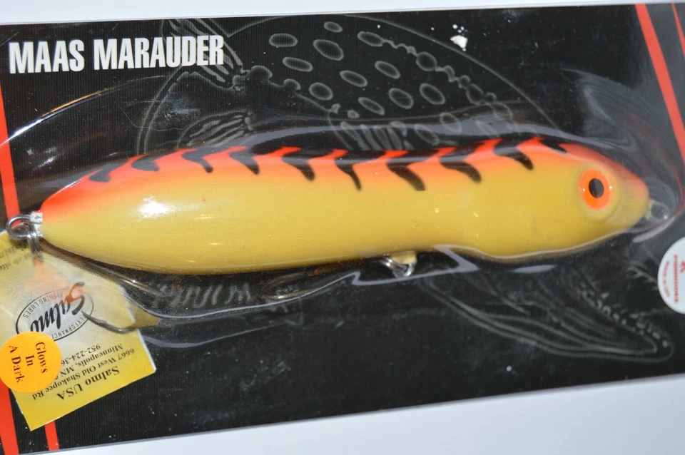 Salmo Mas Marauder 18 Flotante BRILLOS Luminiscente Fuego Tigre 7" Señuelo Peces Grandes Foto 2 de 4