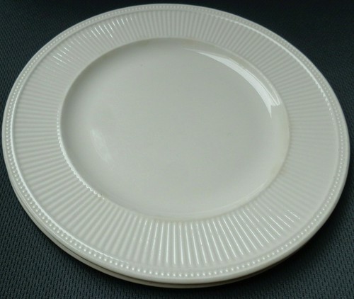 (2) WEDGWOOD Windsor Ivory 10⅞ in. DINNER PLATES (England): Embossed Ribs, Dots - Picture 9 of 18