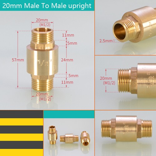 Brass One Way Check Valves 20mm/25mm/32mm Male/Female Thread Non Return Valve - Picture 16 of 20
