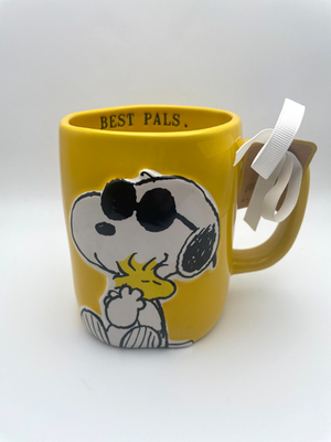 #ad Rae Dunn Peanuts Snoopy Woodstock Best Pals Mug Yellow Ceramic 21oz 2025 Cup B91 $16.99