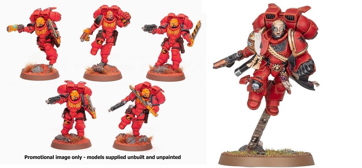 5x BLOOD ANGELS ASSAULT INTERCESSORS WITH JUMP PACKS + CAPTAIN NOS