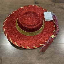 Disney Store Niño Toy Story Jessie Disfraz Vaquera Sombrero Con Trenza Brillo