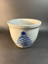 1995 Eldreth Pottery Lancaster PA Salt Glaze Pottery  Christmas Tree 4”