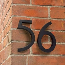 1pc Black 152mm Floating House Number Outdoor 6 inch ABS Plastic Apartment Door