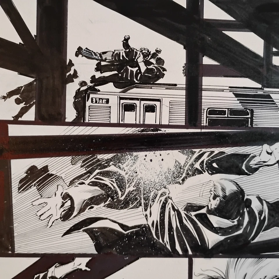 ARTE CÓMIC ORIGINAL ~ Punisher # 25 ~ ¡TODA ACCIÓN!!! Tom Mandrake ~ 2003 Foto 4 de 4