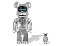 Baby Milo BAPE x Hajime Sorayama Bearbrick 400% 100% Silver Chrome Be@rbrick NEW
