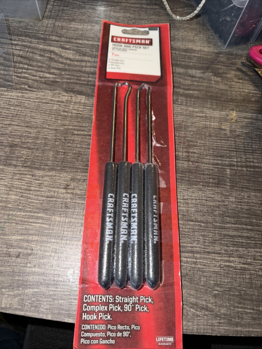 Sears Craftsman USA Nos 4PC Hook pick Set Rare 7” 41634 Straight
