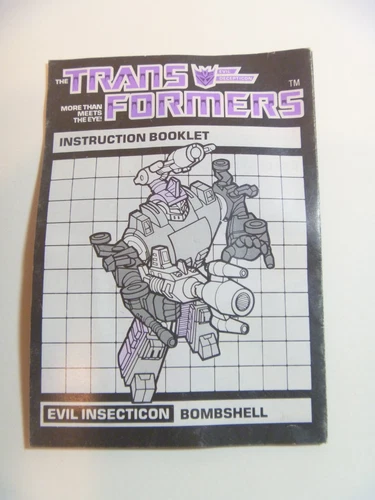 Transformers BOMBSHELL Action Figure Instruction Manual Booklet 1985 Hasbro G1