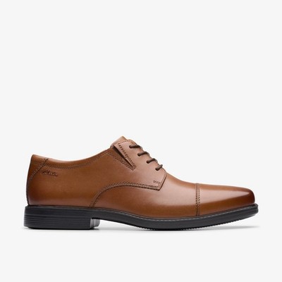 Clarks Tilden‎ Cap Toe Dark Tan Leather Oxfords Sz 10.5 Clarks Men main image 3