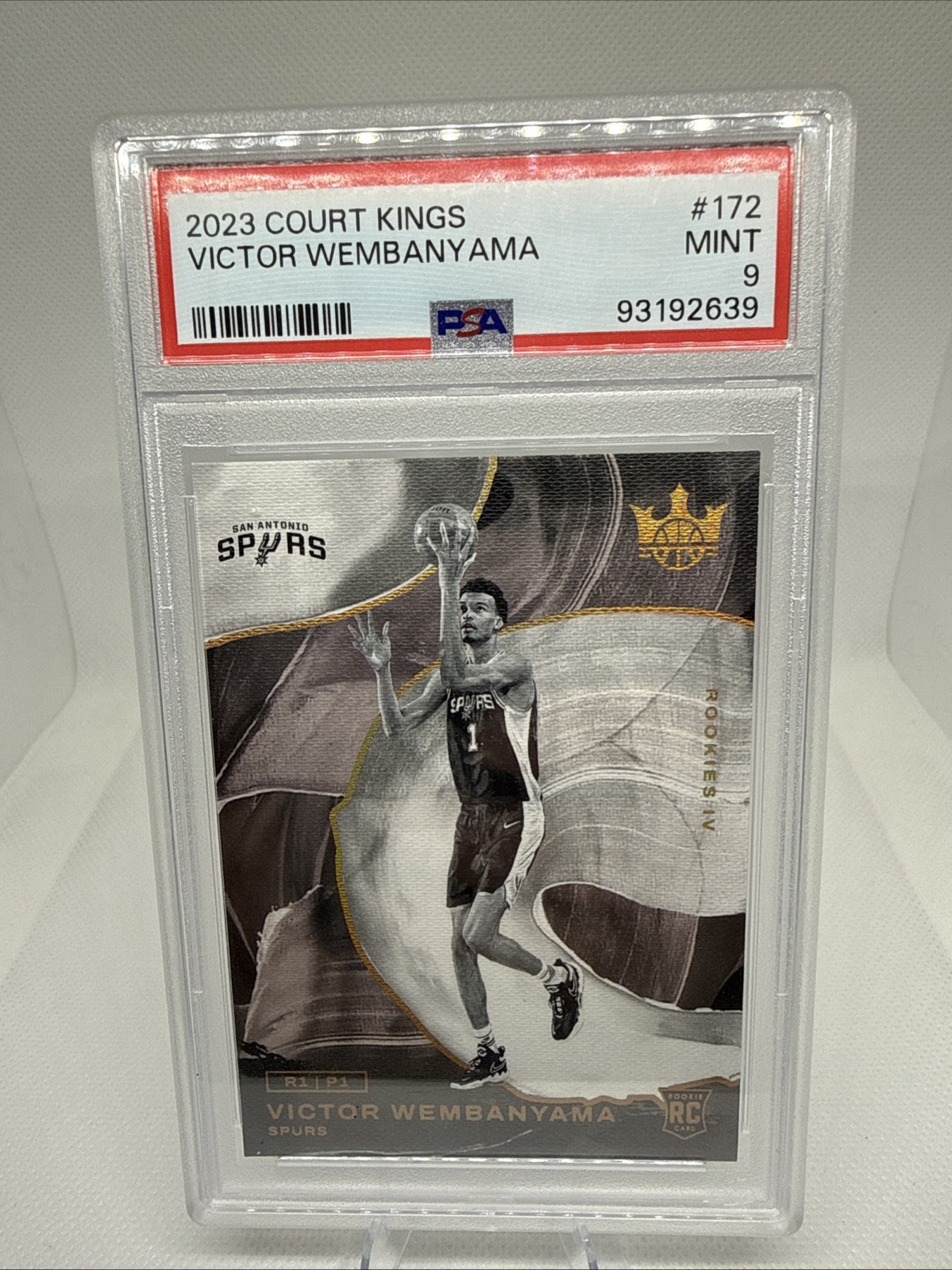 2023-24 Panini Court Kings - Rookies IV Victor Wembanyama #172 (RC) PSA 9 view 2