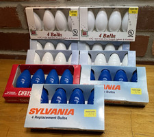 9 - 4 packs c-9 c-9 1/4 indoor outdoor light bulbs replacement white blue