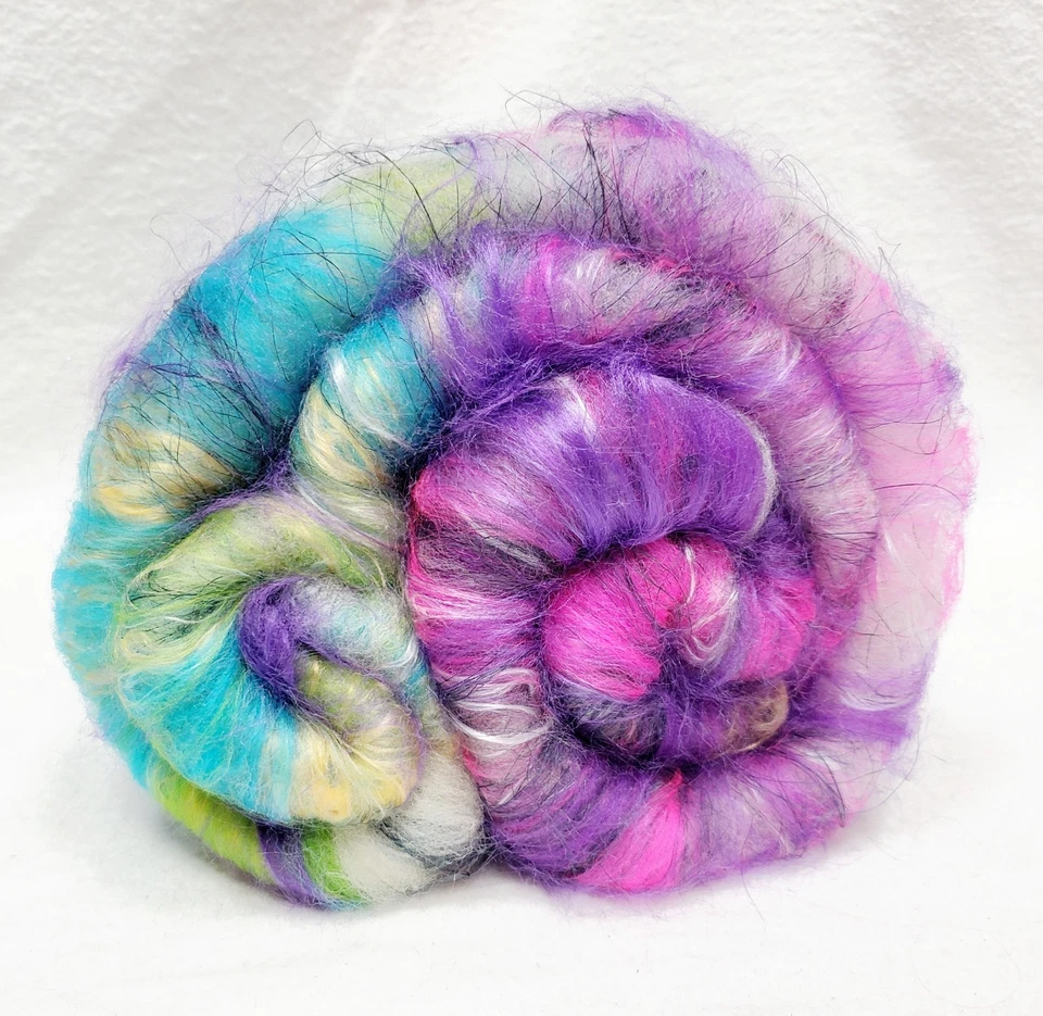 Carded Art Batt 2 Oz Merino Top Wool Hand Dye Alpaca Silk Fiber Multicolor - Image 3 of 4