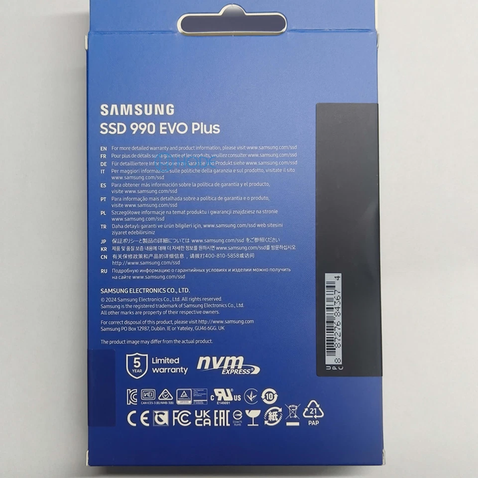 Samsung 990 EVO plus Nvme M.2 SSD 2 TB Pcie 4.0/Pcie 5.0 X2 Nvme 2.0 (2280) - Image 2 of 3