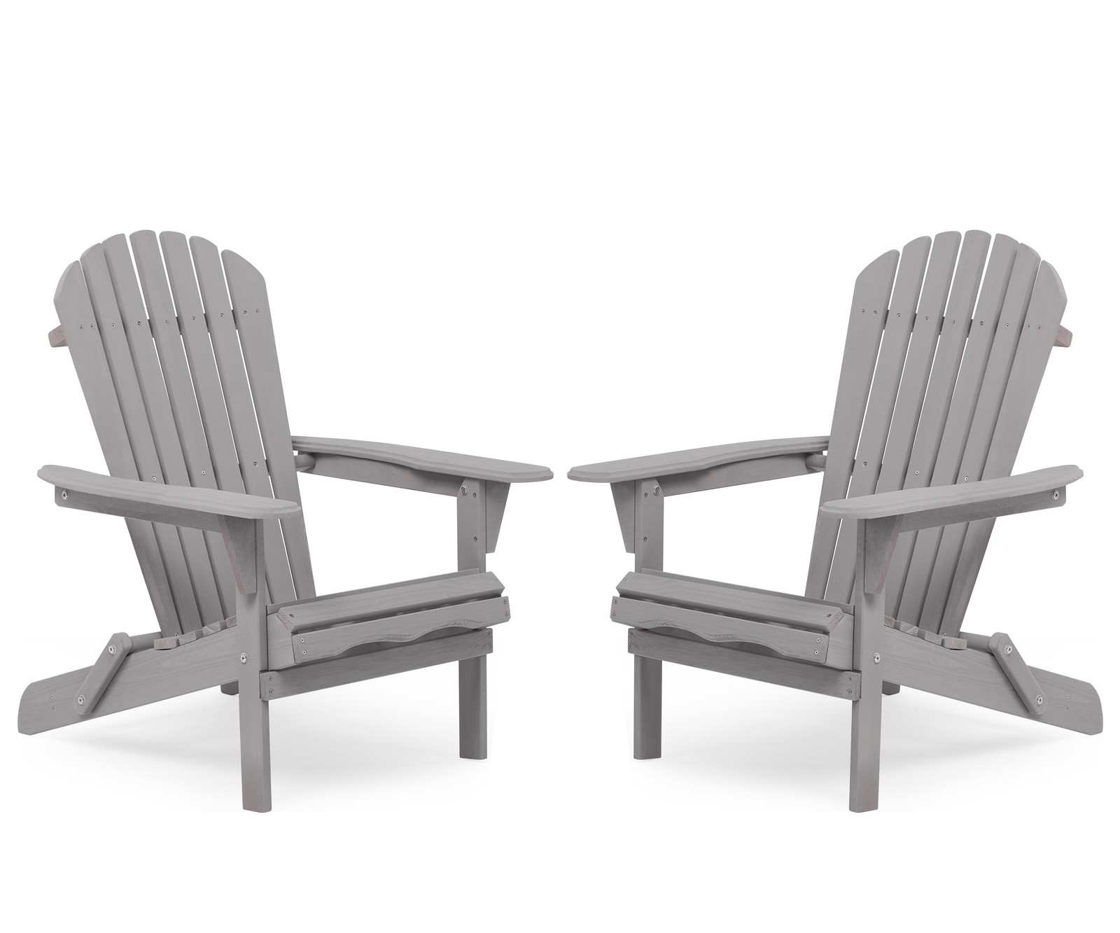 Solid Cedar Adirondack Folding Chairs Set of 2 for Garden and Patio