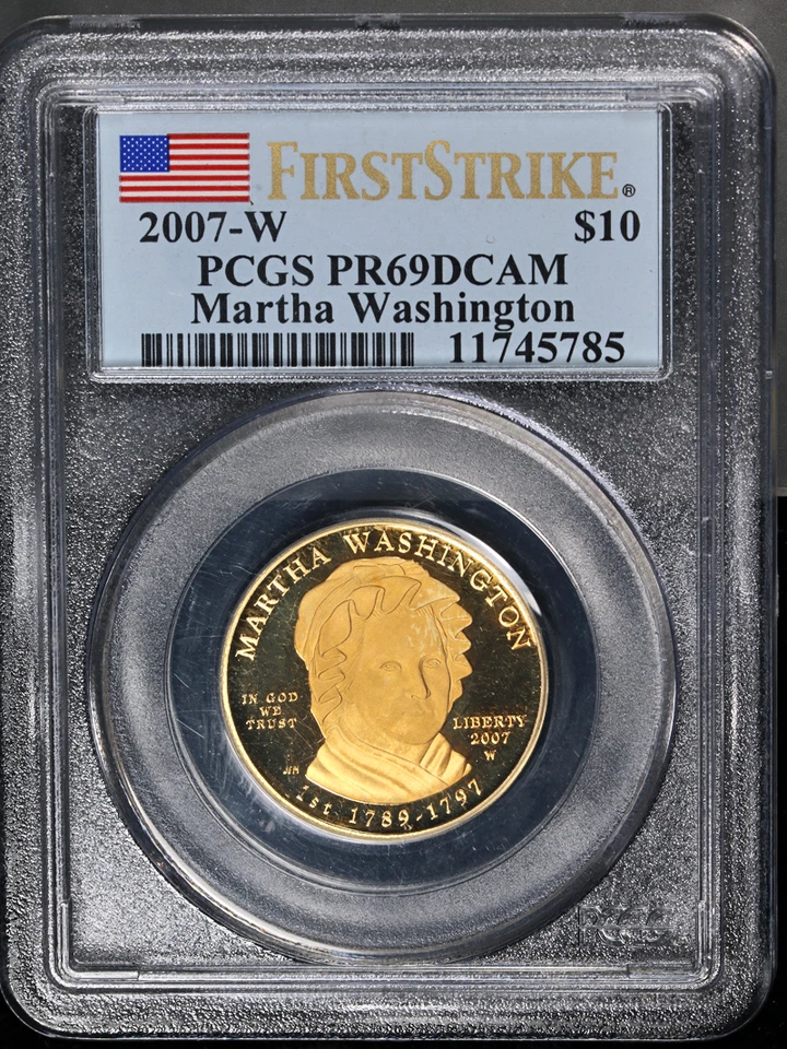 2007-W First Spouse Gold $10 Martha Washington PCGS PR69 DCAM 1st Strike - Image 3 of 4