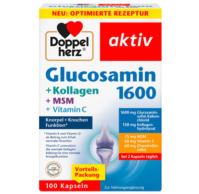 Doppelherz Glucosamin 1600 Kapseln - 100 Stück, 113g - Gelenkgesundheit Unterst