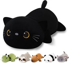 Weighted Black Cat Stuffed Animals, Cute Weighted Black Cat Plush, Soft Stuff...