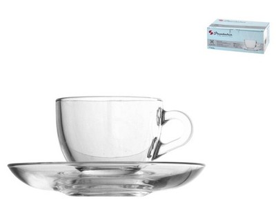 Paket 6 Cups Kaffee 'Mit Gericht V-Block Glas Marke Pasabahce Modell