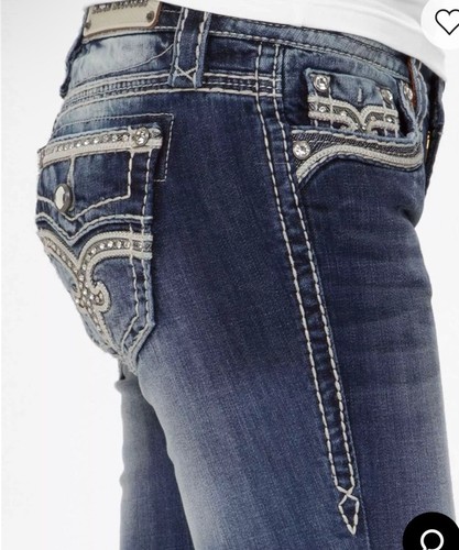 Rock Revival Buckle Victories Boot Cut Stretch Jeans Rhinestone Embellished 30 - Picture 5 of 24