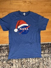 Vintage NASA Logo Shirt Christmas Santa Hat Mens Medium Space Astronaut SpaceX