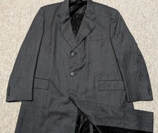 vintage USA made HART SCHAFFNER MARX overcoat 50L gray TWEED herringbone WOOL