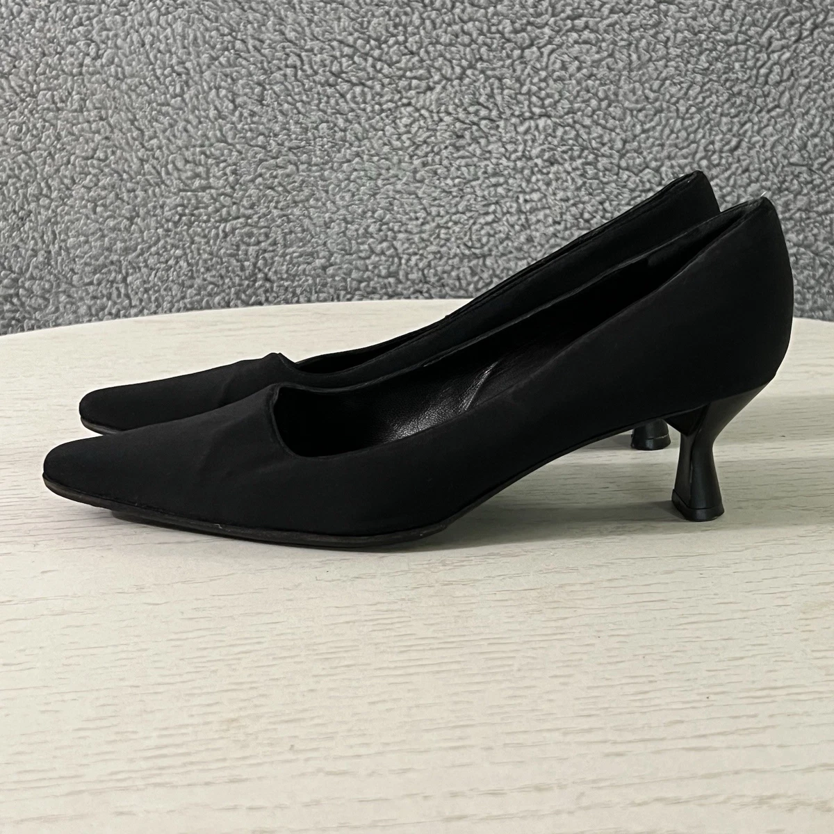 Escarpins Via Spiga Noir Velours Avec Strass & Boucle - Taille 9.5 M - Occasion (manque Quelques Strass)