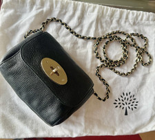 Stunning Authentic Mulberry Mini Lily Black Leather Crossbody Bag & Tag/Dust Bag