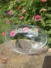 PYREX 325 Clear Glass Floral Flower Pattern Round Mixing Bowl 2.5L, One-Piece