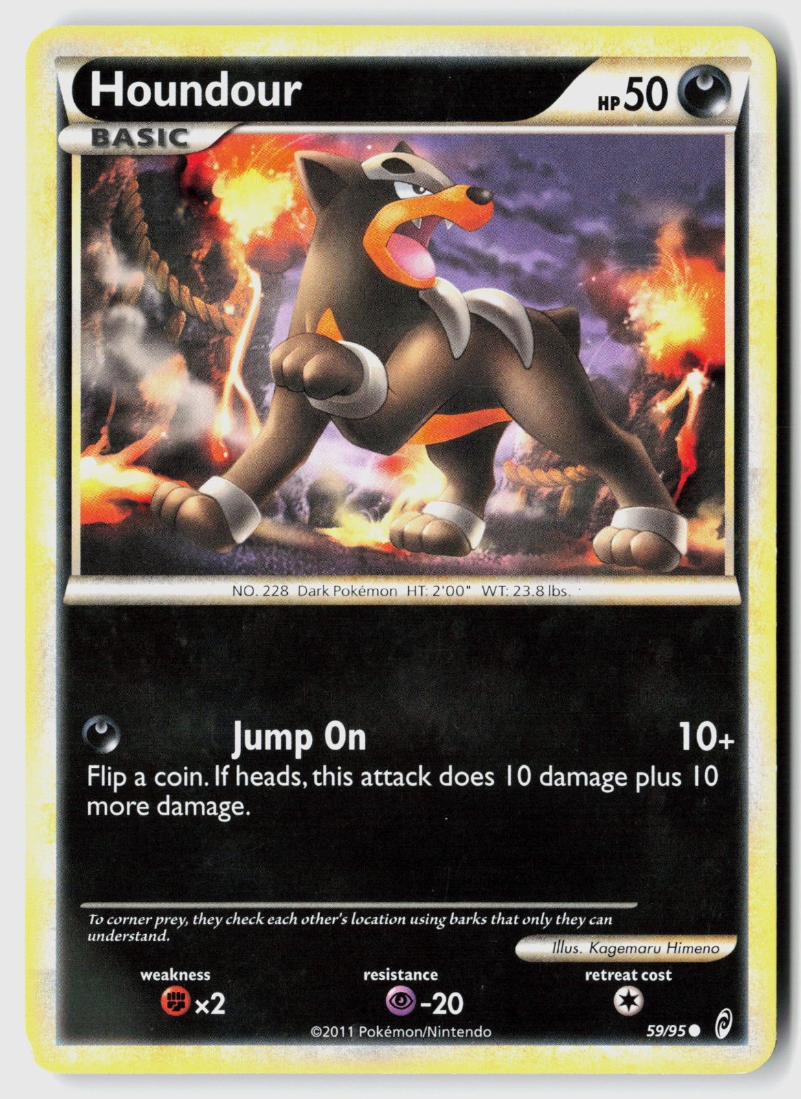 Pokemon TCG Houndour Darkness Common Call of Legends 59/95 LP