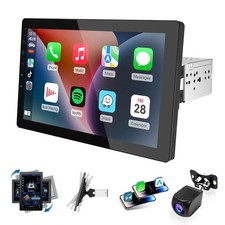 NEW Haudio 10.1" Single Din Car Stereo Rotatable Carplay Screen 1080P Rear Cam
