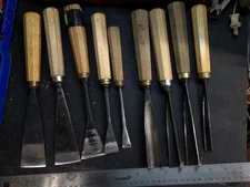 Set Of 9 HUGE Sculpting Chisels By Sculpture Associates
