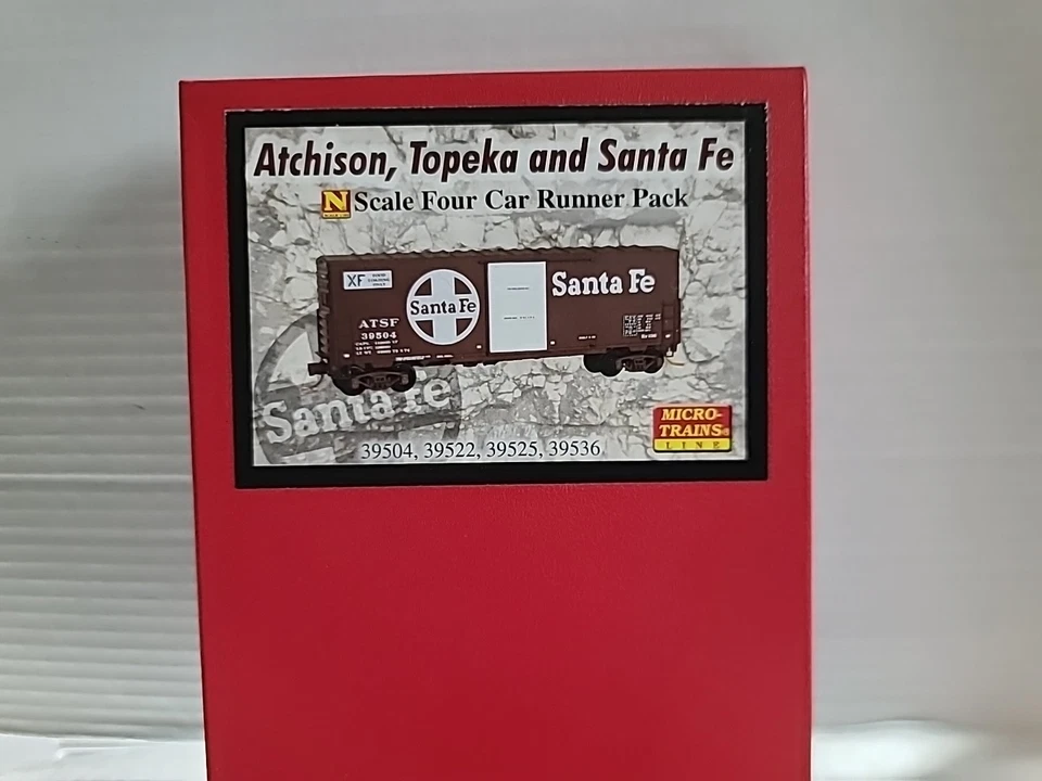 NiB Micro Trains 40' ATSF Santa Fe 4 Boxcar Runner Pack Food Loading N Scale 102 - Image 4 of 4