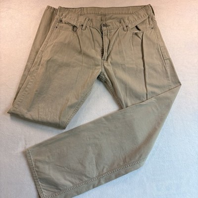 Levis 514 Twill Pants Mens 36x34 Soft Wash Khaki Straight Fit Casual Jean Pants