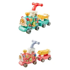 Steam Train Baby Walker Ride on Toy Interactive Push Toy
