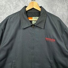 Vintage Nissan Jacket Men's XL Gray Spell Out Embroidered Work Jacket 90s 4013