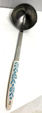 Vintage Household Ladle White Handle Blue Cor...